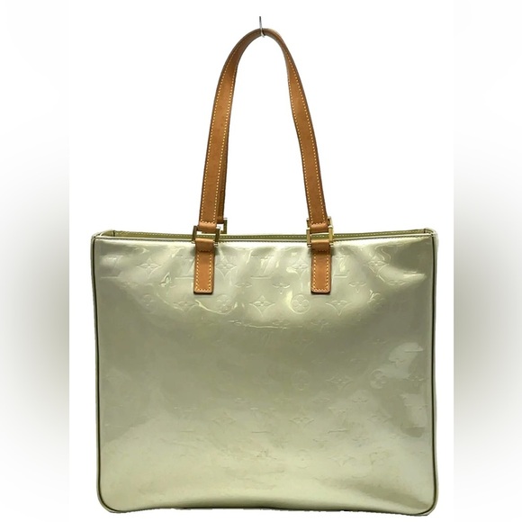 Auth Louis Vuitton  Monogram Vernis Gris Columbus M91028 Tote Bag GUC - Picture 1 of 17